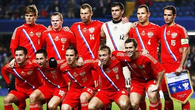 Russia team photo taken before an international friendly on March 25, 2013. Kerim Okten / EPA