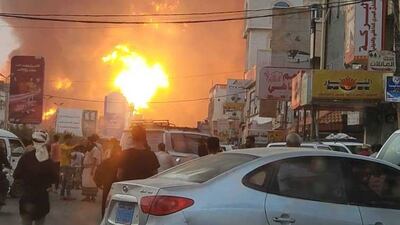 A resident in Houthi-controlled Hodeidah in western Yemen shared pictures of explosions that rocked different parts of the coastal city on Saturday. The National