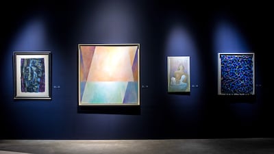 The exhibition features nearly 70 artworks. Victor Besa / The National