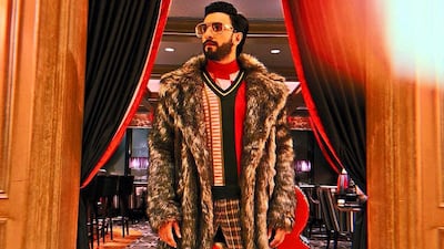 This is a masterclass in how to clash prints and textures, as seen in February 2019. Instagram / Ranveer Singh
