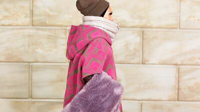 Marc Jacobs delivered stoles from fluffy blankets for autumn/ winter 2021. Courtesy Marc Jacobs