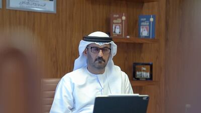 Hussain Al Hammadi, Minister of Education, participates in a video conference meeting with Sheikh Mohamed bin zayed.