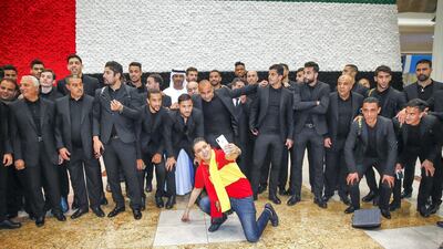 Esperance De Tunis players pose for photographs in Abu Dhabi. Courtesy: Fifa Club World Cup UAE 2018