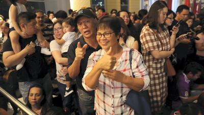 People gathered to see Burj Khalifa projecting the Philippine flag.