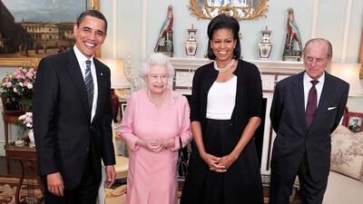 Barack and Michelle Obama meeting Queen Elizabeth II and Prince Philip in 2019. Getty Images
