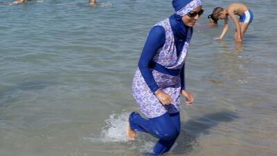 A woman wearing a burqini on a beach in Marseille, France. Reuters