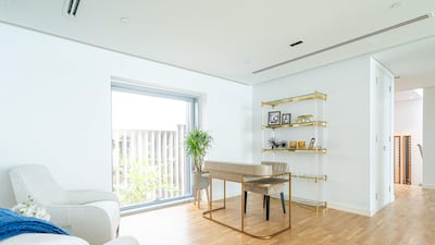 Residents have access to communal pools and gyms.