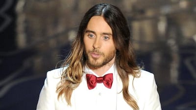 Actor Jared Leto accepts the Best Performance by an Actor in a Supporting Role award for Dallas Buyers Club. AFP