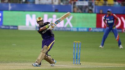 Robin Uthappa stroked his third IPL half-century of the season against Mumbai last night. Pawan Singh / The National