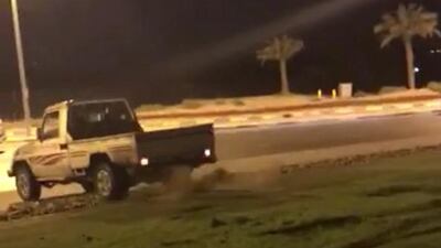 Two Emirati men then went to a green area in the roundabout at Al Ain Airport and drove recklessly, endangering others’ lives and damaging public property, the prosecution said. Courtesy Abu Dhabi Judicial Department