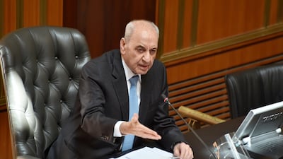 Nabih Berri during a parliamentary session in Beirut. Reuters