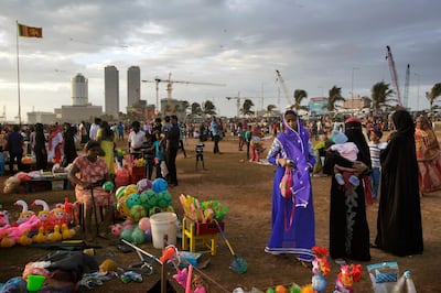 People gather on Galle Face Green, Colombo. Kuni Takahashi/Bloomberg