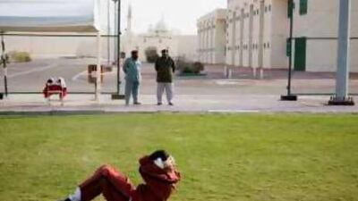 Afternoon sports activities at Al Mafraq Juvenile Center, located outside of Abu Dhabi in the Baniyas neighborhood.