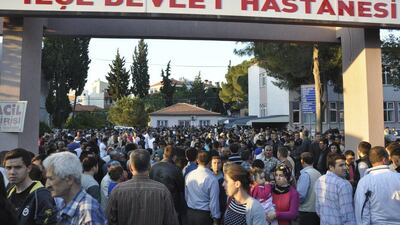 Earlier Yildiz said some of the workers were 420 meters (460 yards) deep inside the mine. News reports said the workers could not use lifts to get out of the mine because the explosion had caused a power cut. AP Photo