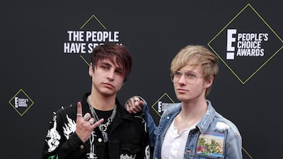 Colby Brock and Sam Golbach arrive at the 2019 People's Choice Awards in Santa Monica, California, on Sunday, November 10, 2019. Reuters
