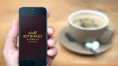 In 2016, Etihad Airways launches its mobile android app and rolls out initiatives to ease check-in including economy class early check-in counters, online and mobile check in and Abu Dhabi International Airports’ “Smart Travel". Alamy