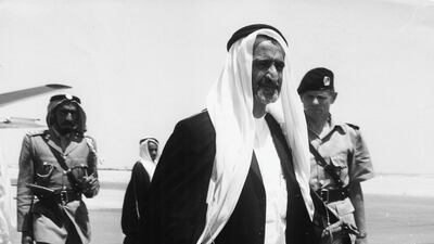 Sheikh Rashid bin Saeed, Ruler of Dubai. Sheikh Rashid was known as the father of modern Dubai and passed away in 1990. Keystone Features / Hulton Archive / Getty Images