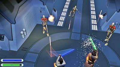 Star Wars Episode 1 - The Phantom Menace vgame allows players to control Obi-Wan Kenobi and fight against droids using a lightsabre. Photo: Big Ape Productions