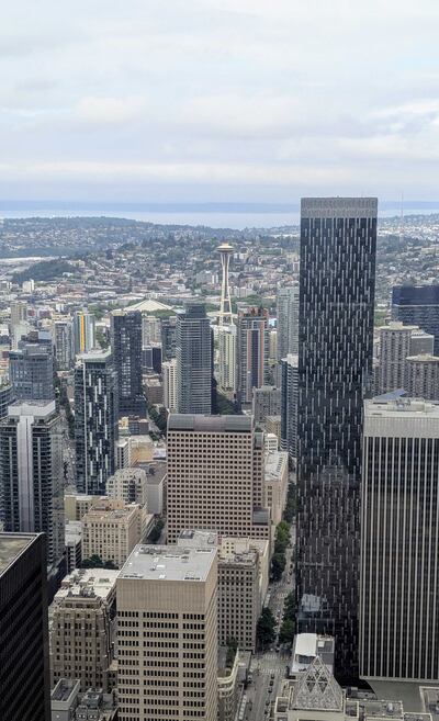 View looking over the Space Needle from the Sky View Observatory. Hayley Kadrou / The National