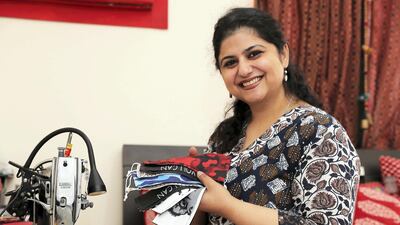Tripti Purewal created 250 masks in her first 40 days, with requests coming by word of mouth and through social media. All photos by Pawan Singh / The National