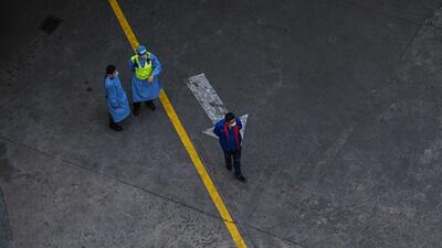 An empty petrol station in Shanghai's Jing'an neighbourhood. AFP