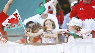 A young Wales fan during the Sevens World Series match between Scotland and Wales at The Sevens in Dubai on Friday. Jake Badger for The National