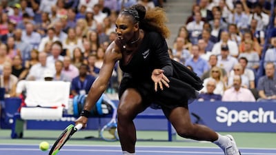Williams returns a shot to Pliskova. AP Photo