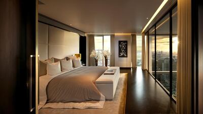 The Heron penthouse master bedroom. Courtesy Ronson Capital Partners