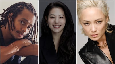 From left, Jacob Romero, Arden Cho and Pom Klementieff are among the stars set to attend the 2026 Middle East Film and Comic Con. Photo: MEFCC