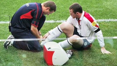 England's golden generation were marching their way through Euro 2004 - that is until Wayne Rooney broke a bone in his foot against Portugal in the quarter-final in Lisbon. Only 18, he'd already scored four goals and was the star of the tournament, but in that instant England's chances vanished and they were knocked out. The timing was dismal again in 2006 when he broke a metatarsal prior to the World Cup. Getty Images