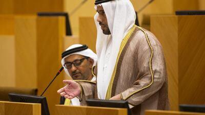 Mosabeh Al Kitbi (Sharjah) says he will ask Dr Anwar Gargash to say when this year’s election will be held. Christopher Pike / The National