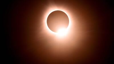 The Moon eclipses the Sun during a total solar eclipse as seen in Bloomington, Indiana. AFP