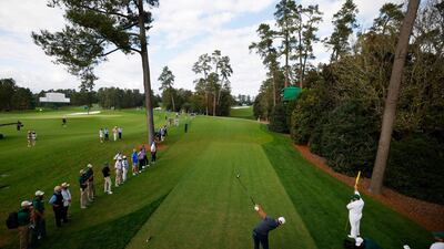 Dustin Johnson of the US hits his tee shot on the 18th hole. Reuters