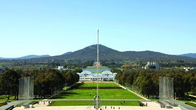 Parliament House and the Australian War Memorial, which are among the main attractions in Canberra, Australia. iStockphoto.com