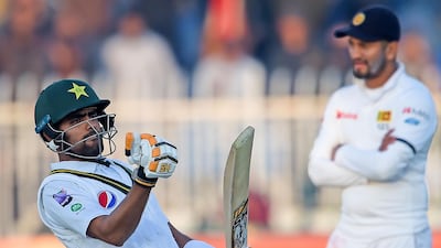 Babar Azam scored a century in Rawalpindi to celebrate Test cricket's return to Pakistan after a decade. AFP