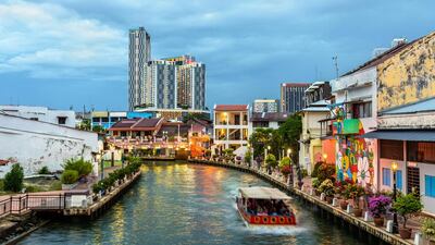 The old town of Malacca, which sits on the Malacca River and boasts a colourful 600-year past. Leonid Andronov / Alamy Stock Photo