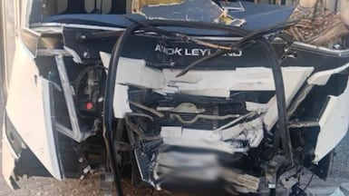 Dubai Police say the rear-end collision happened on Jebel Ali Road. Photo: Dubai Police