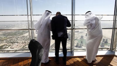 A view from the new At the Top, Burj Khalifa Sky venue. The viewing deck is on the 148th floor of the world's tallest building. Jeffrey E Biteng / The National