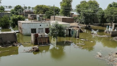 Houses submerged in water