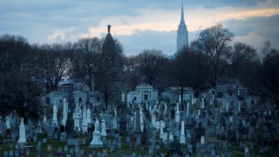 The Empire State Building is seen behind the Calvary Cemetery in the Queens borough of New York City, US. Reuters