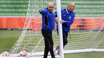 A 5-1 victory over Palestine was Ray Wilkins’s first success since taking over as coach of Jordan. William West / AFP
