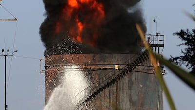 The blaze caused alarm as the country grapples with dire fuel shortages. AFP