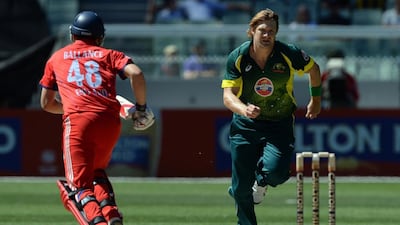 Australia's paceman Shane Watson, right, has declared himself ready for the World Cup. Saeed Khan / AFP