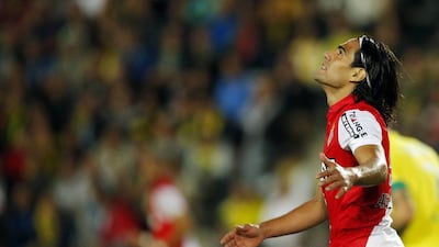 Monaco's Radamel Falcao reacts during his Ligue 1 match against Nantes on Sunday. Stephane Mahe / Reuters / August 24, 2014