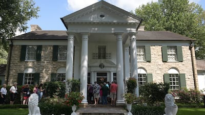 Visitors queue to enter Elvis Presley's Graceland Mansion. AFP