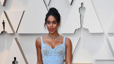 Laura Harrier in Louis Vuitton. Photo: AFP