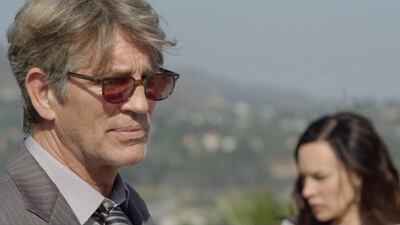 Eric Roberts and Natasha Alam in The Code of Cain. Siarhei Zhdanovich