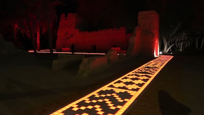 Sadu Red Carpet by Khalid Shafar illuminates a pathway with light