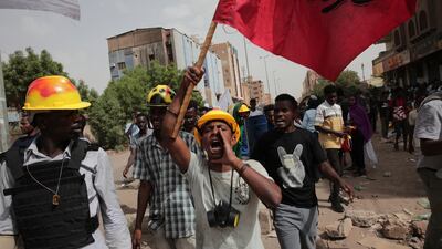 Anti-military protesters march in Khartoum, Sudan, a day after nine people were killed in demonstrations against the country’s ruling generals. AP