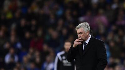 Carlo Ancelotti shown during a La Liga match in December during his run as Real Madrid manager. Javier Soriano / AFP / December 6, 2014